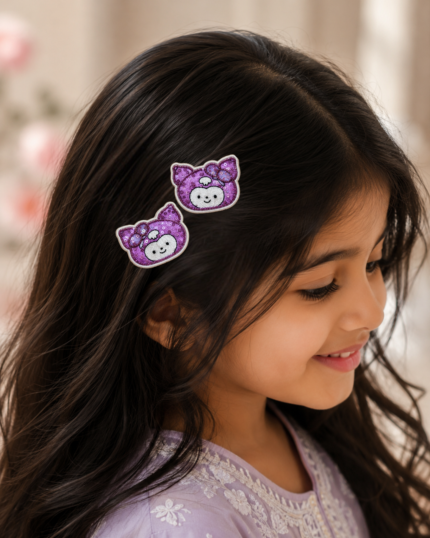 Lavender Bunny Sparkle Clips