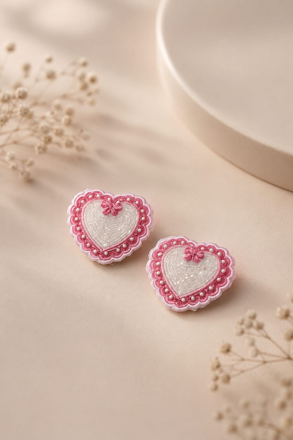 Blush heart clip