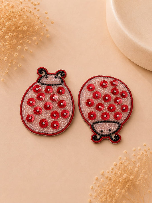 Blush Ladybug Sparkle Clips