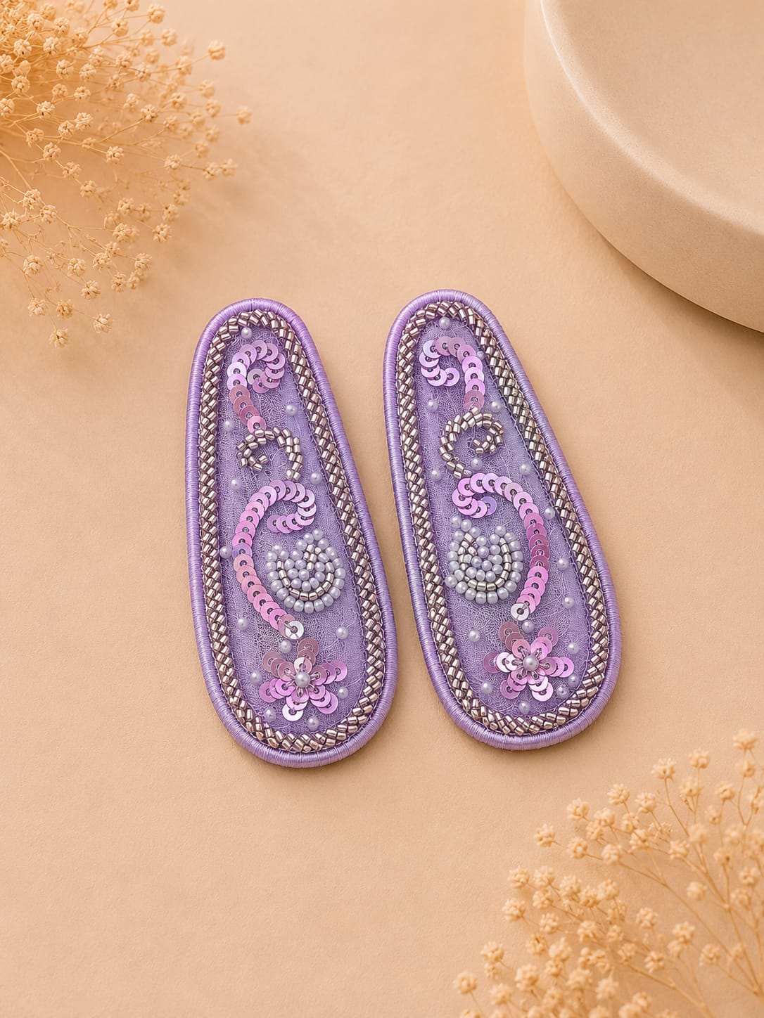 Lilac Luxe Paisley Clips