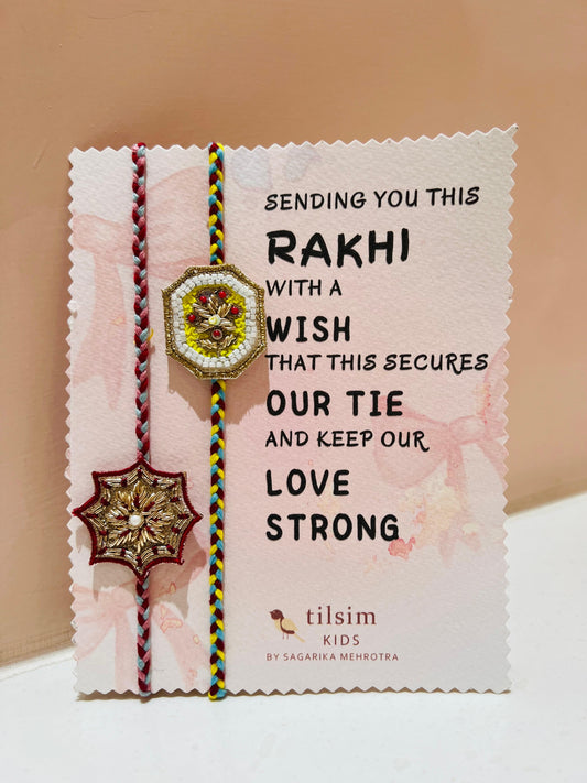 Tilsim Kids Rakhi Set – Regal Bloom & Shield Charm