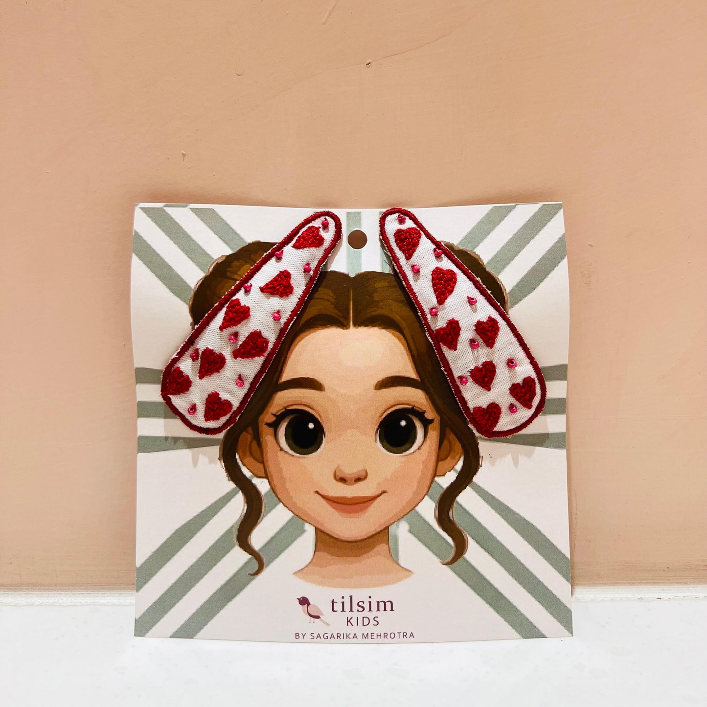 Red Heart Hair Clips