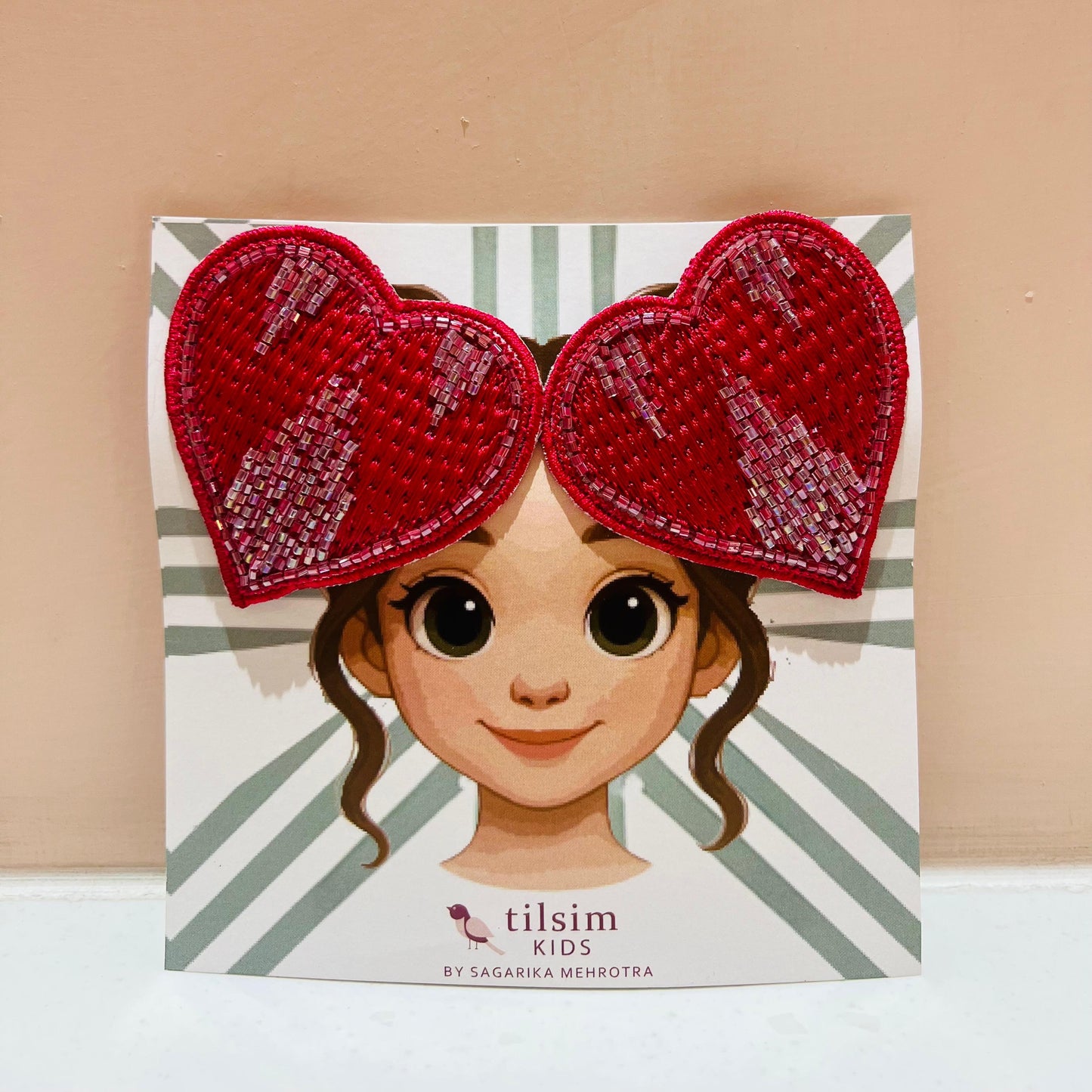 Red Heart Sparkle Clip