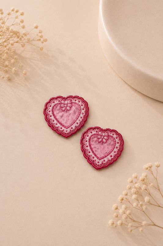 Heart Lace Clips