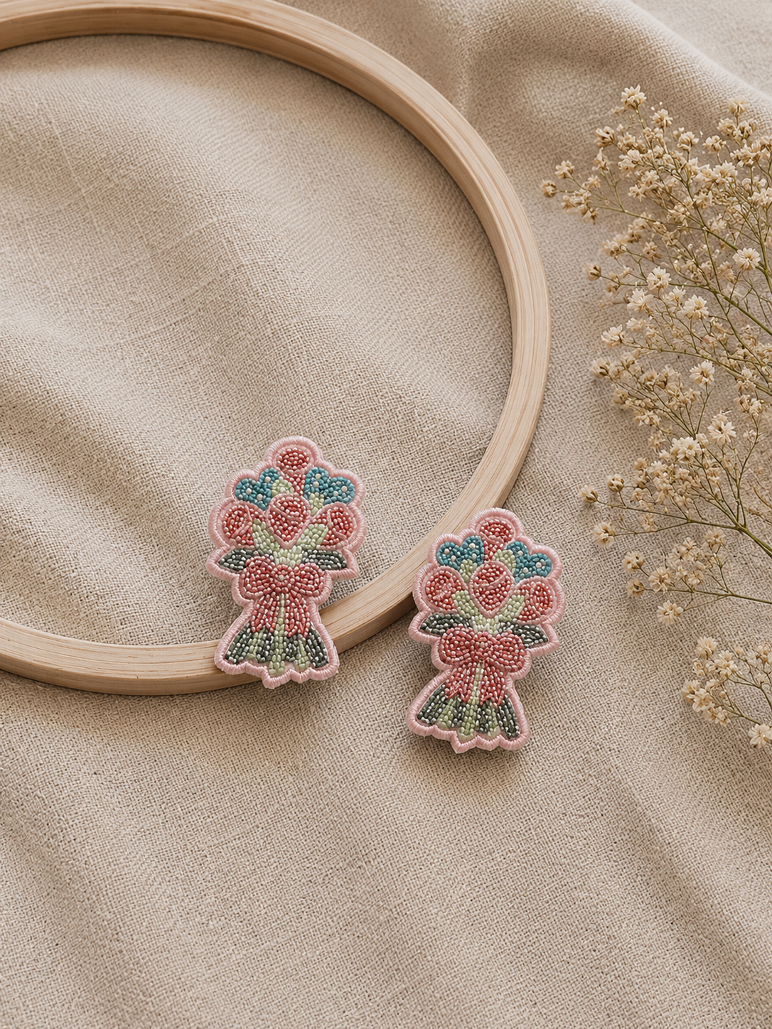 Blush Bloom Beaded Clips