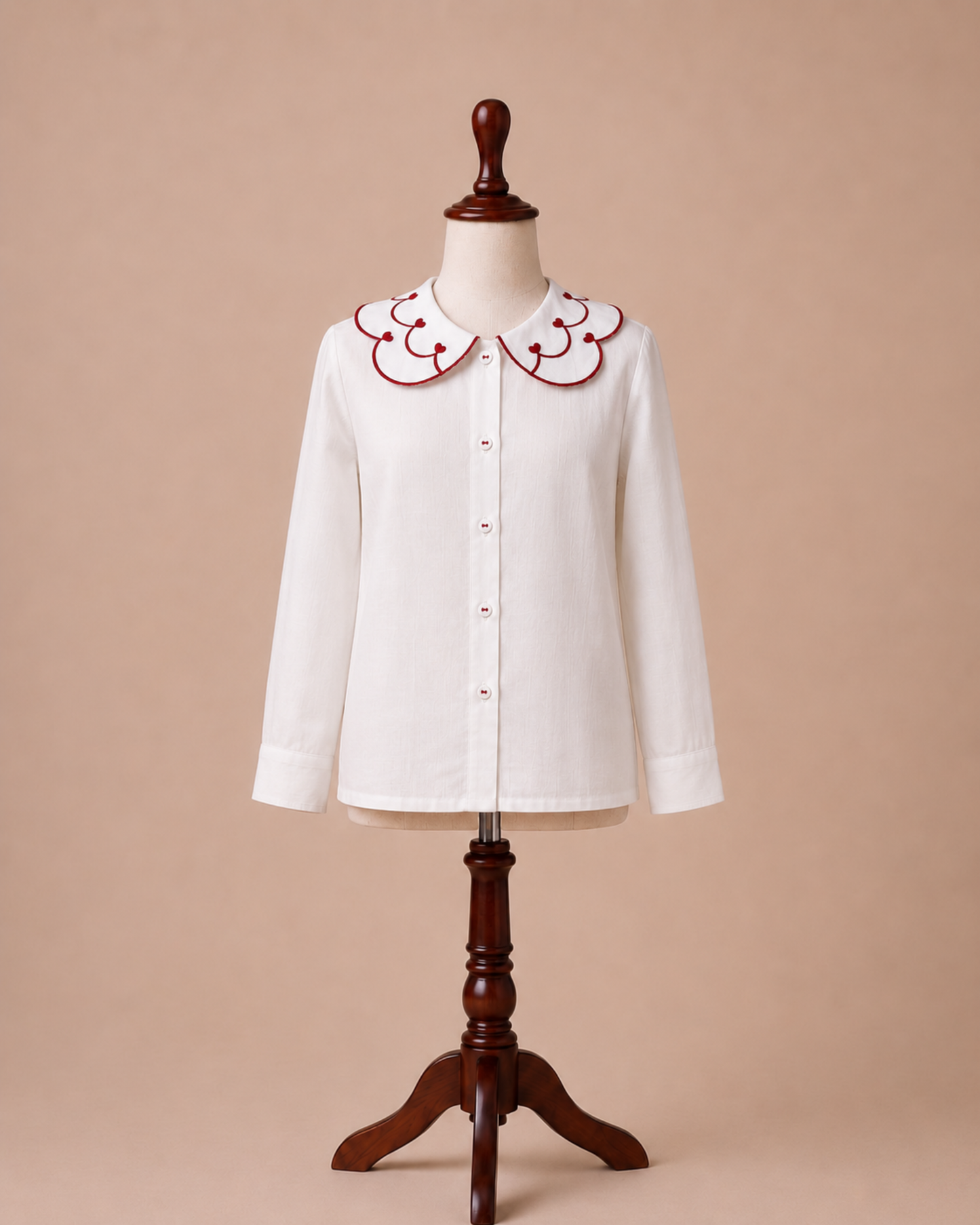 Cherry Hearts Collar Shirt