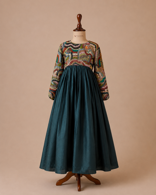 Noore Rang-Teal Harmony Dress
