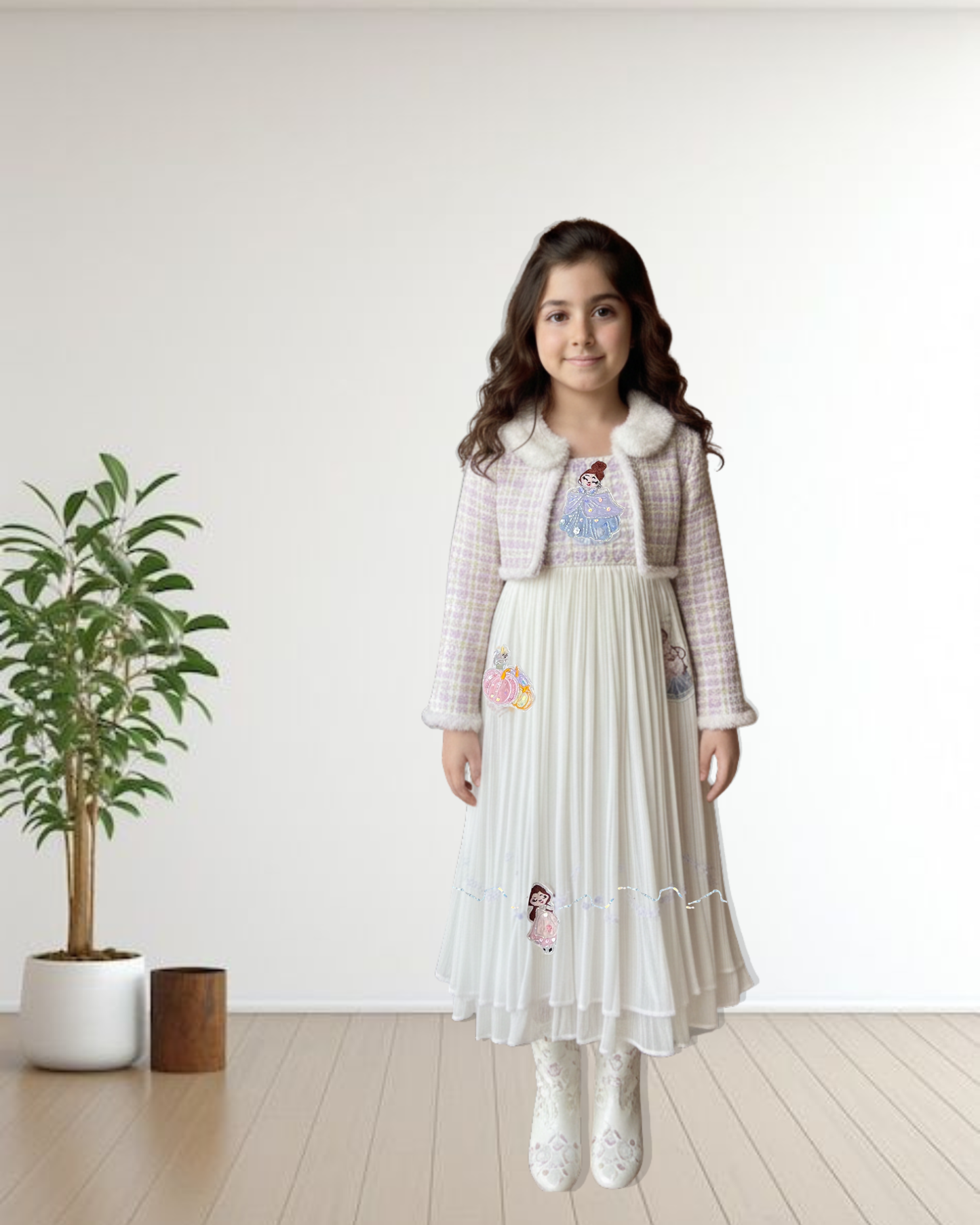 Classic tweed princess dress