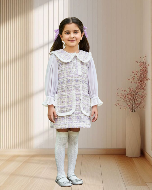 Lavender Whisper Tweed Dress