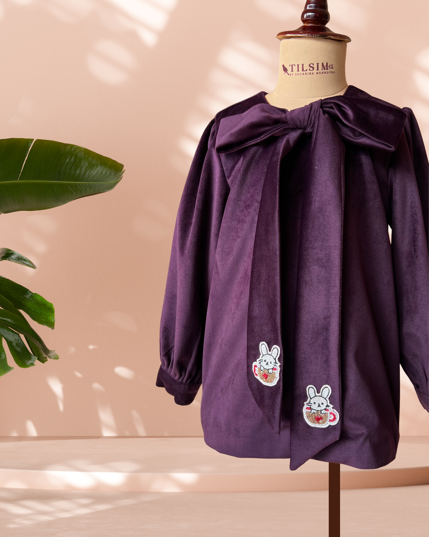Plum Bunny Bow Dress