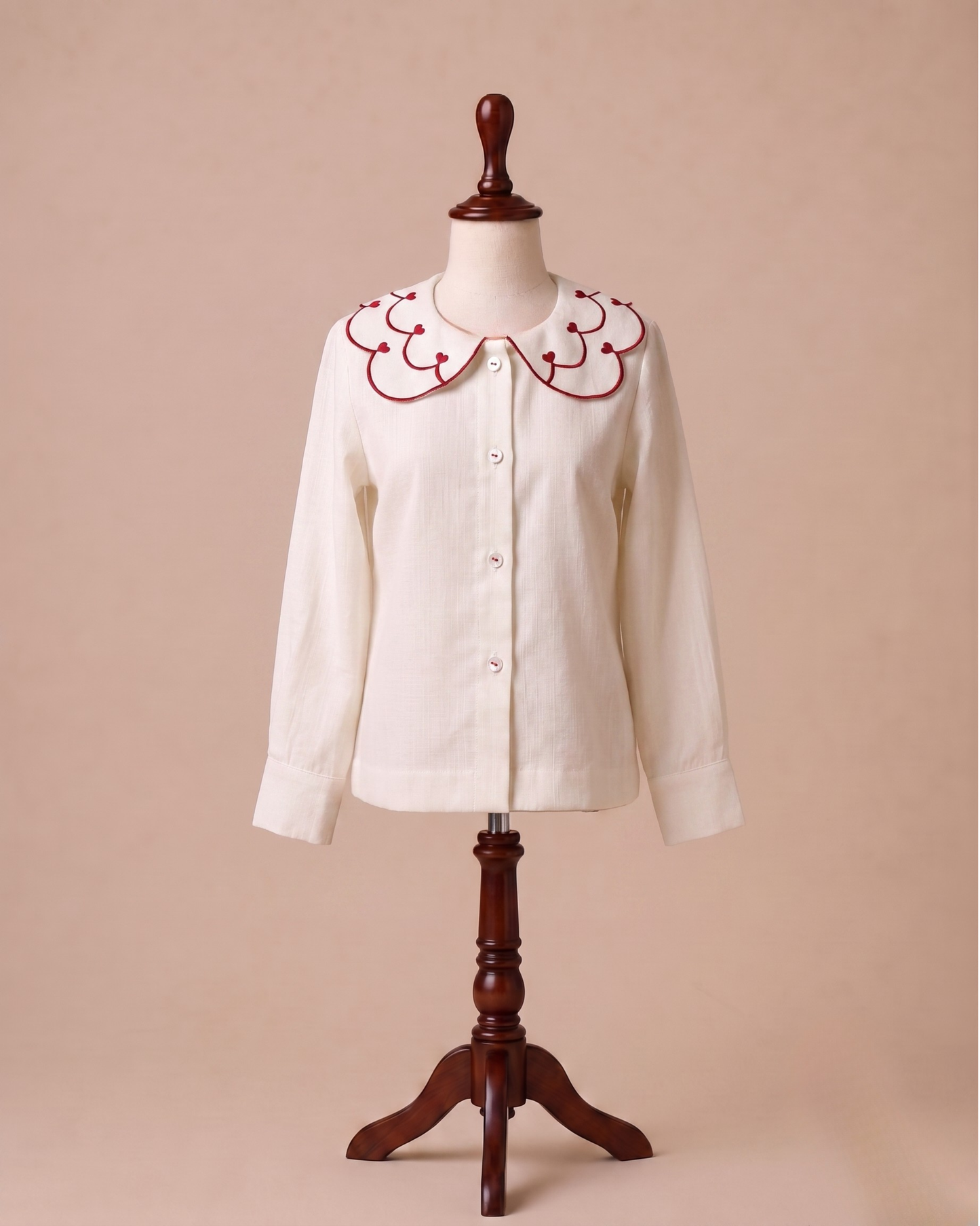 Cherry Hearts Collar Shirt