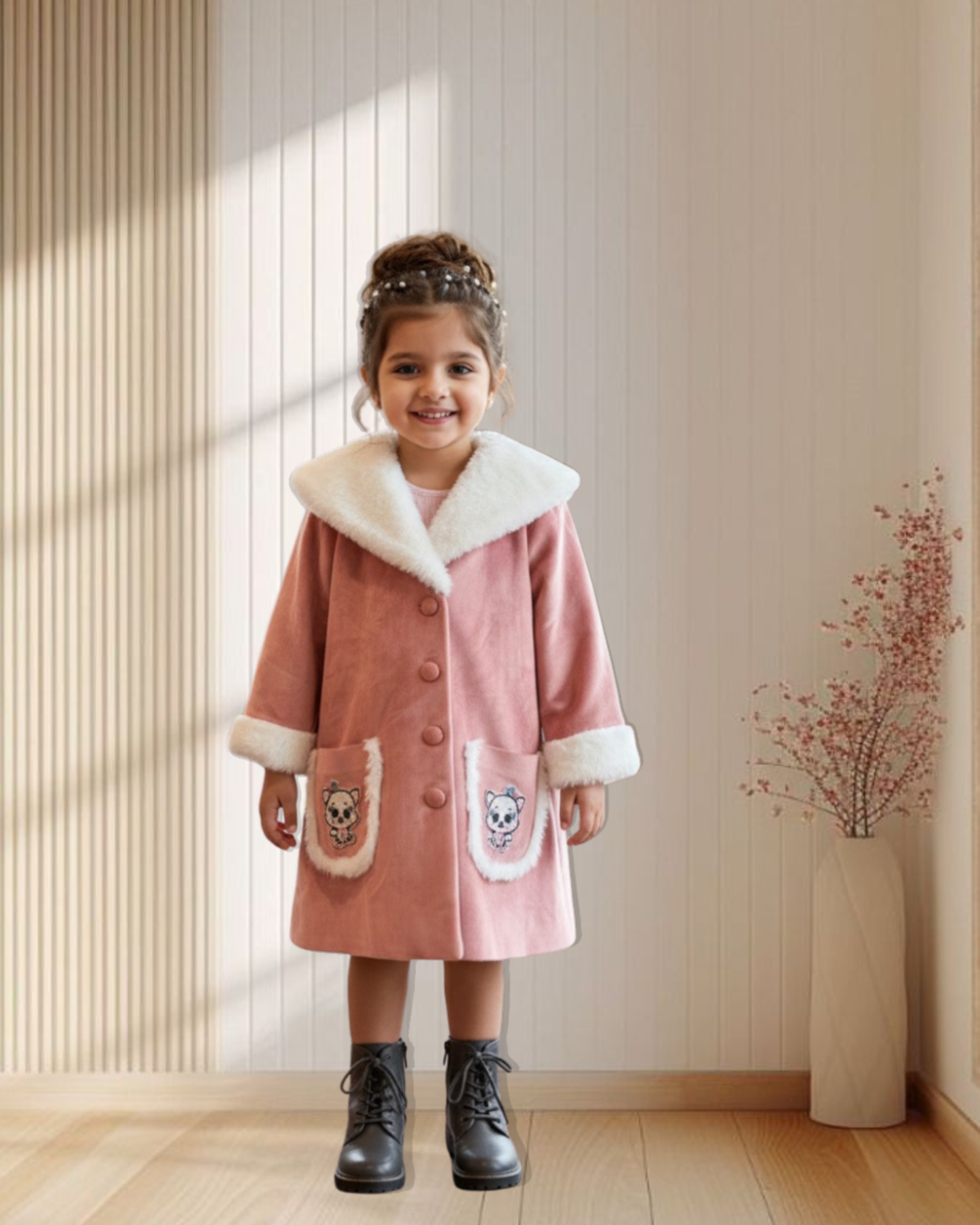 Blush Kitty Winter Coat Dress